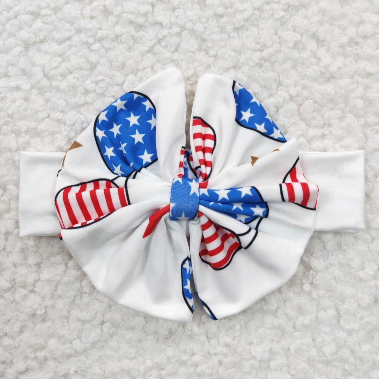 GBO0127 Babe 4th Of July With Bow Girls Bummies Set