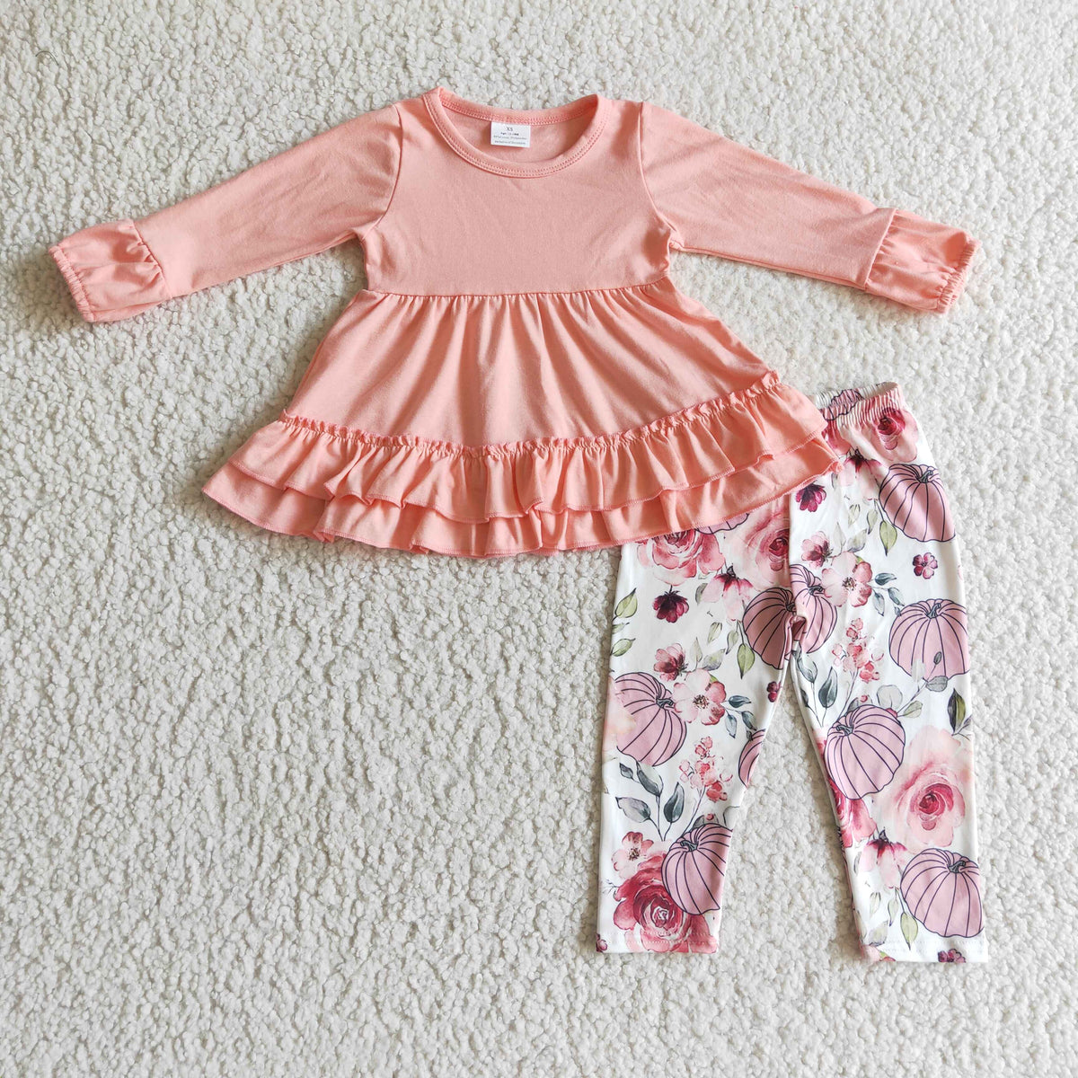 GLP0265 Pink Cotton Top Match Pumpkin Girls Outfits