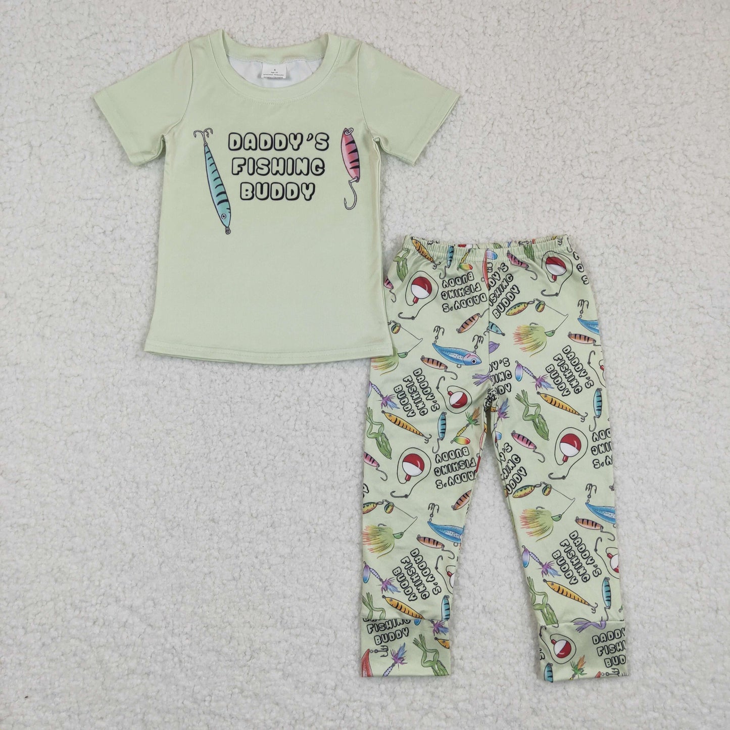 BSPO0038 Daddy's Fishing Buddy Green Boys Outfits