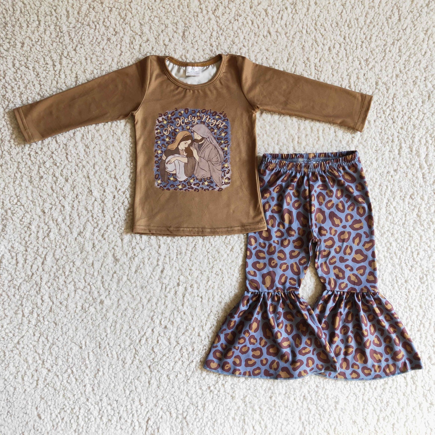 GLP0286 Oh Holy Night Christmas Leopard Girls Set