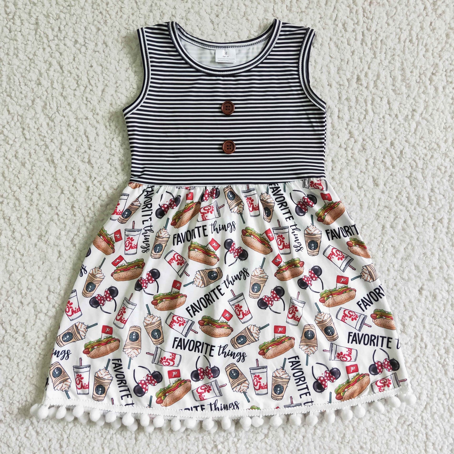 GSD0110 Striped Print Baby Girls Dress