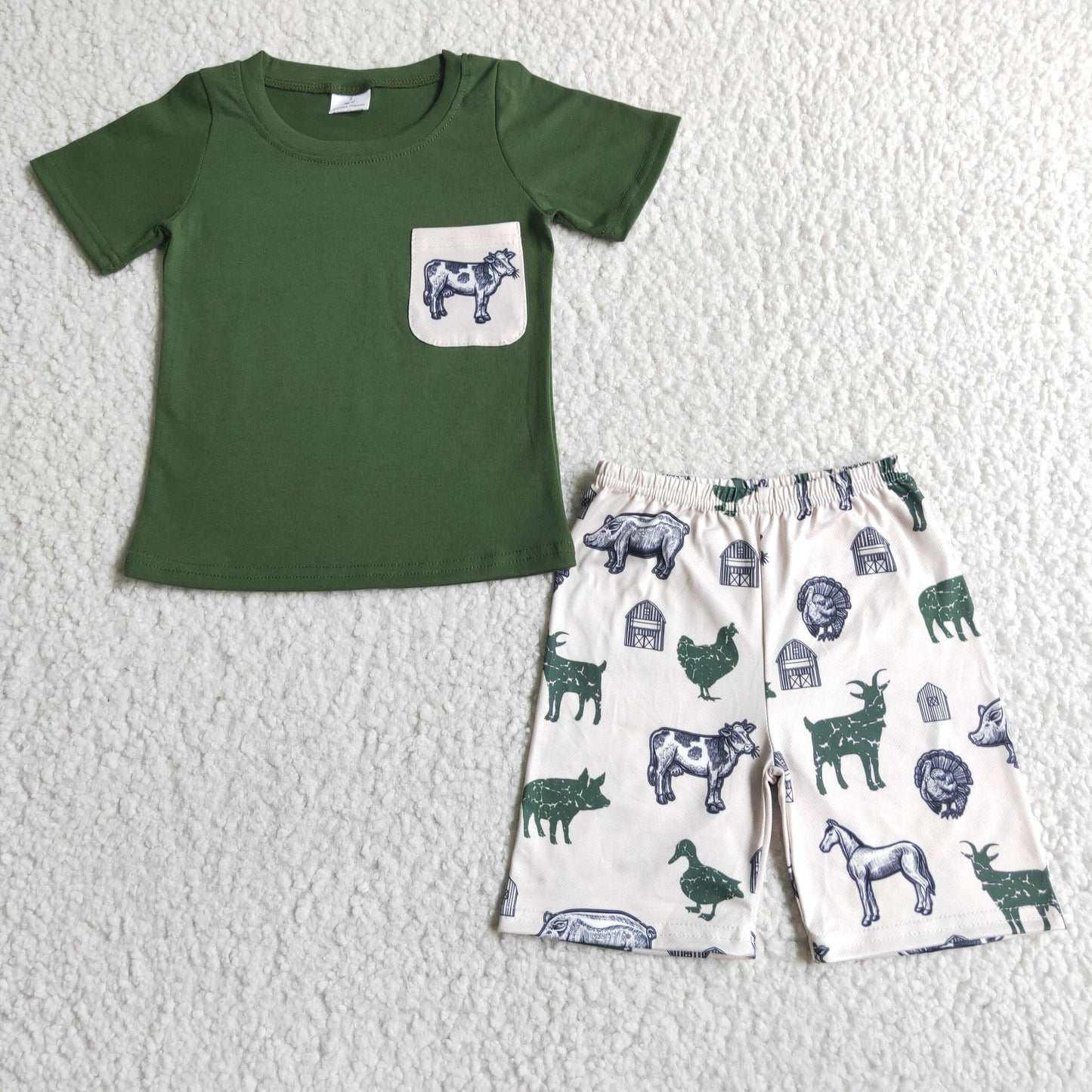 BSSO0046 Green Farm Boys Outfits