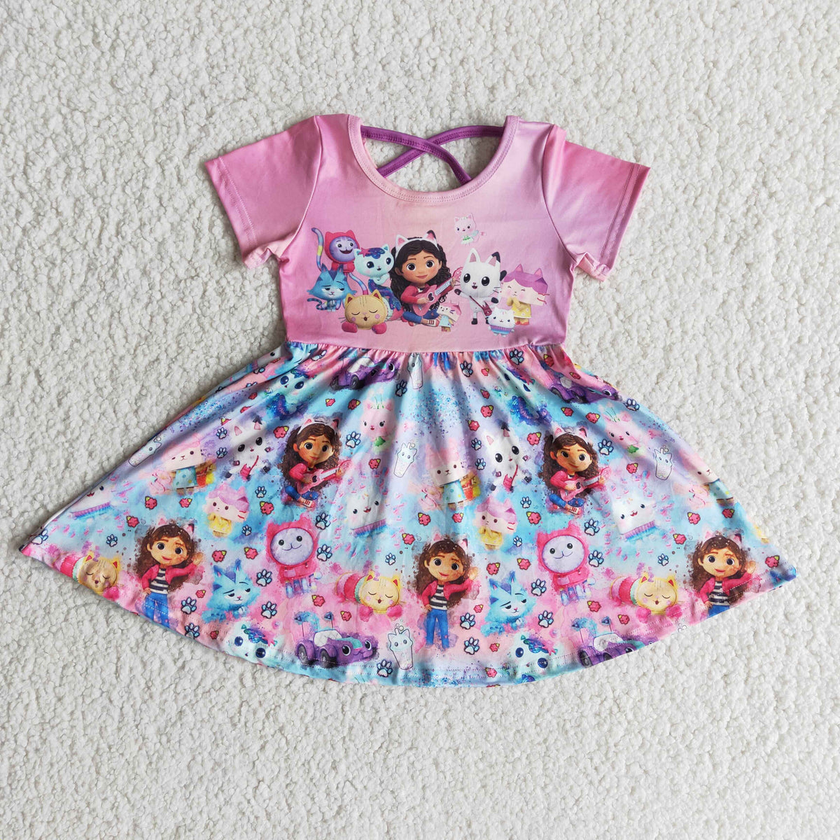 Ga Baby Girls Cartoon Print Twirl Dress