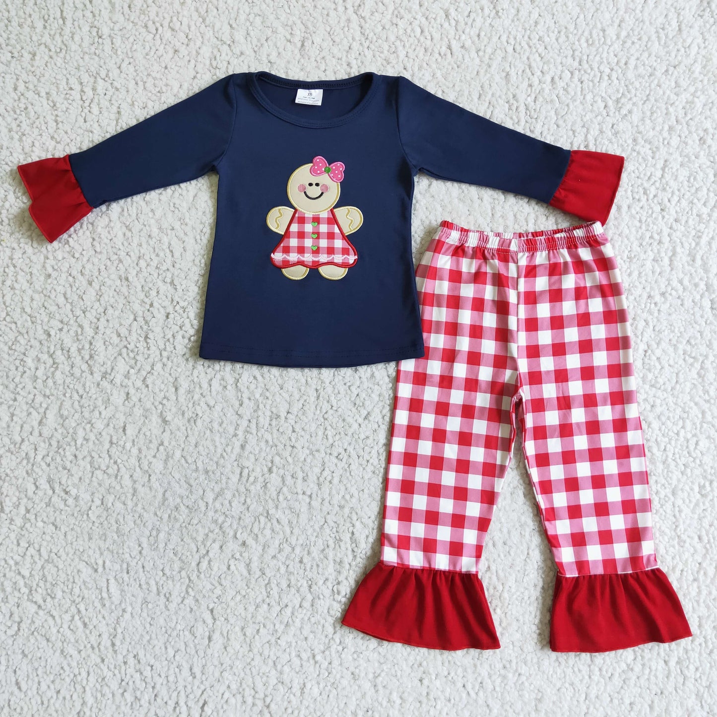 GLP0034 Embroidery Christmas Gingerbread Pajamas