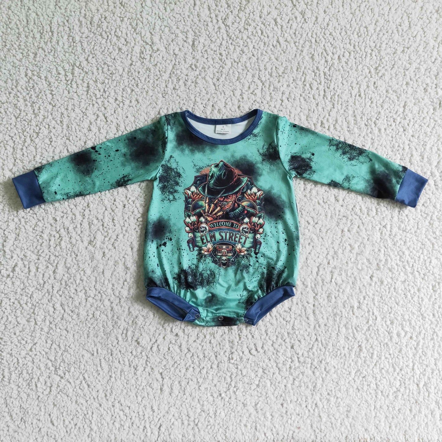 LR0095 Halloween Cartoon Long Sleeve Cool Bummies Romper