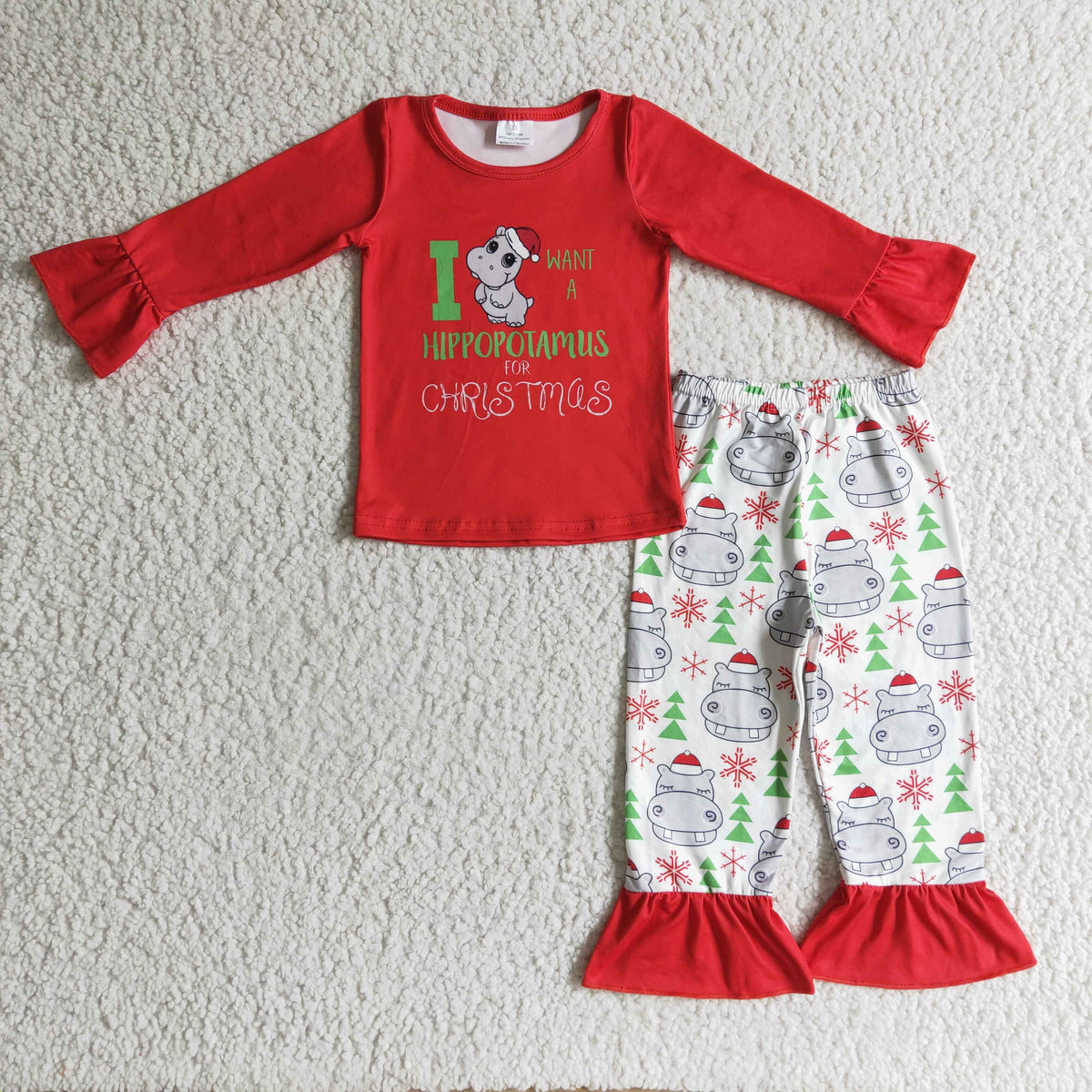 GLP0302 I am a Hippopotamus For Christmas Girls Outfits