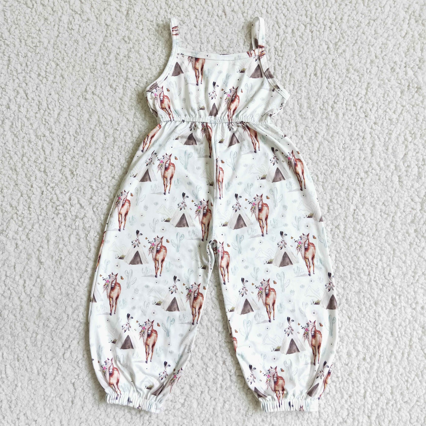 SR0049 Cactus Western Baby Kids Jumpsuits