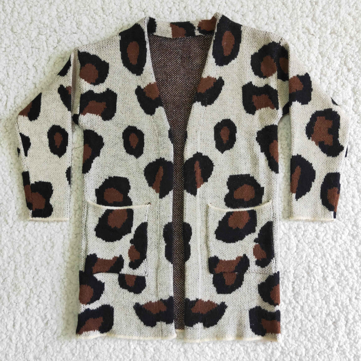 Leopard Print Long Sleeve Cardigan Girls