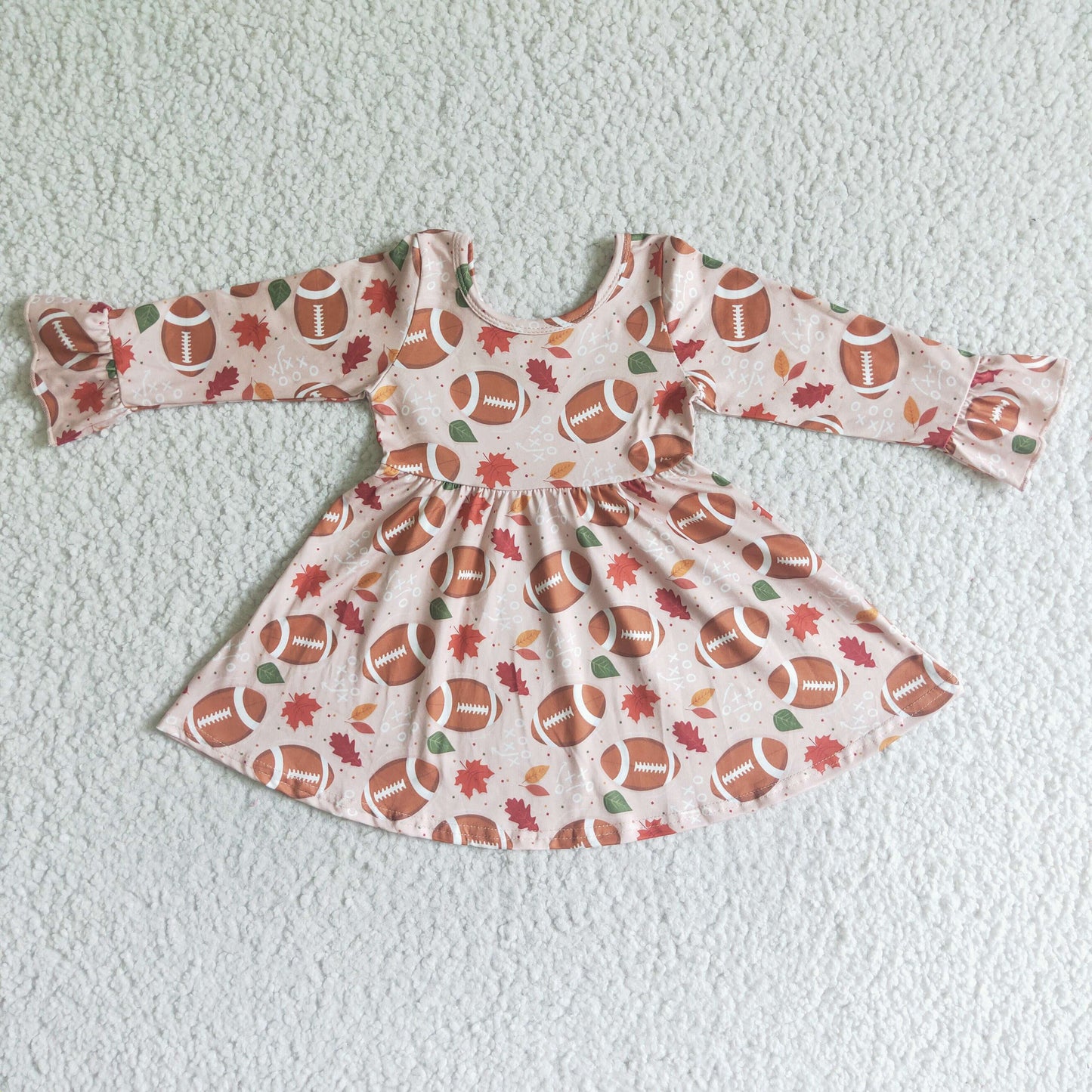GLD0029 Fall Football Baby Twirl Dress