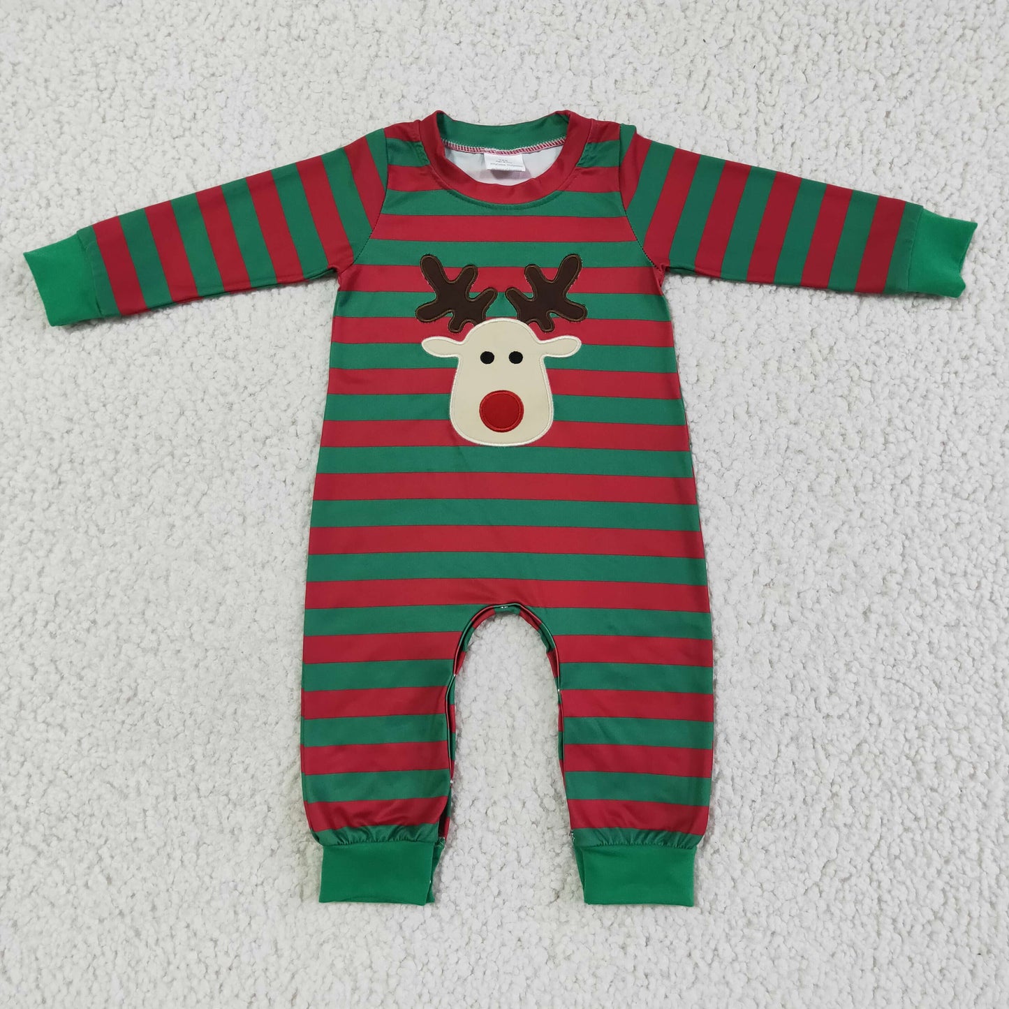 LR0028 Embroidery Christmas Deer Boys Romper