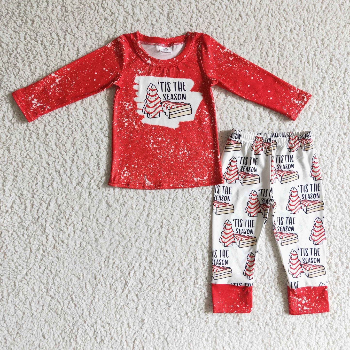 BLP0090 Red Christmas Tree Cake Kids Outfits