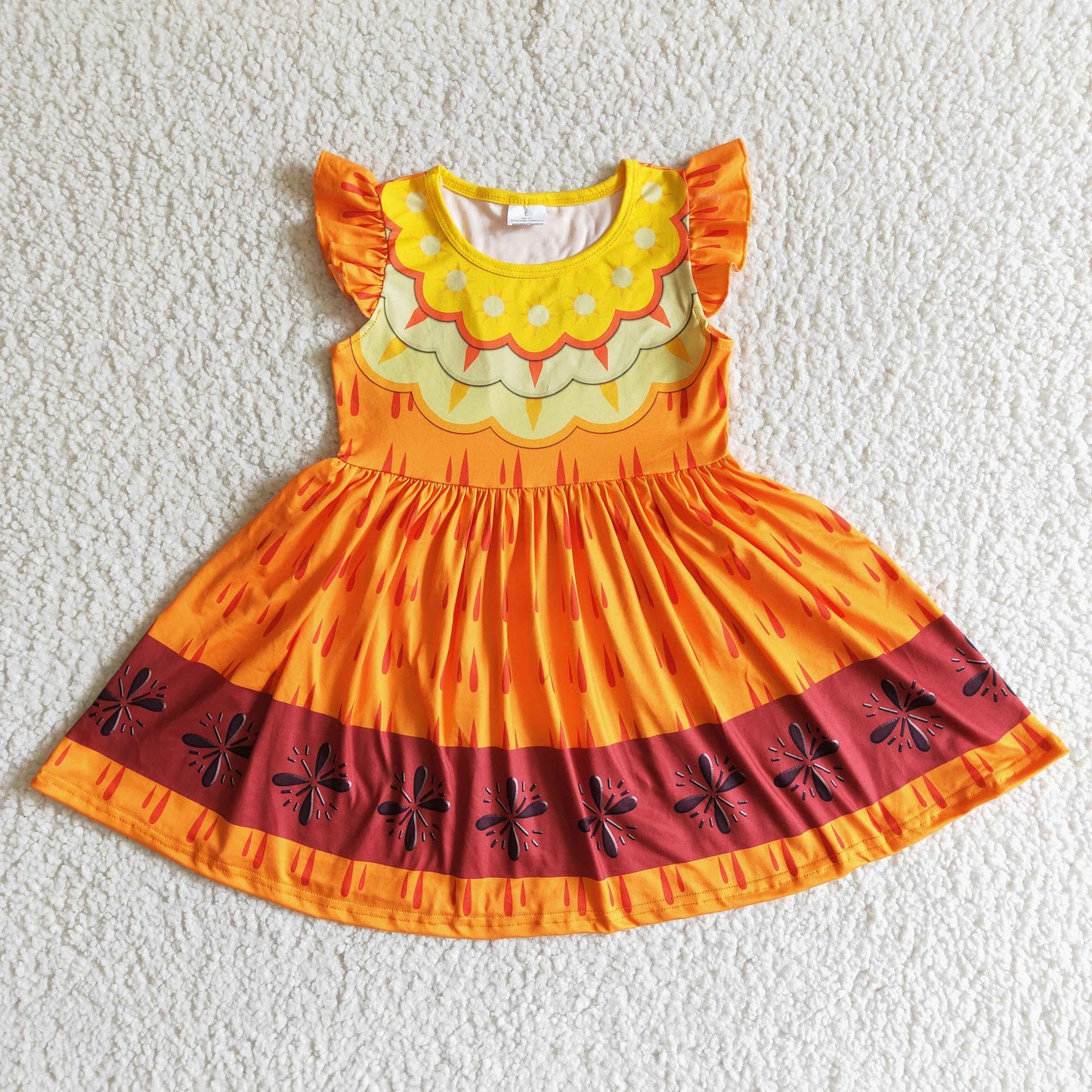 DSD0006 Flutter Sleeve Cartoon Girls Twirl Dress
