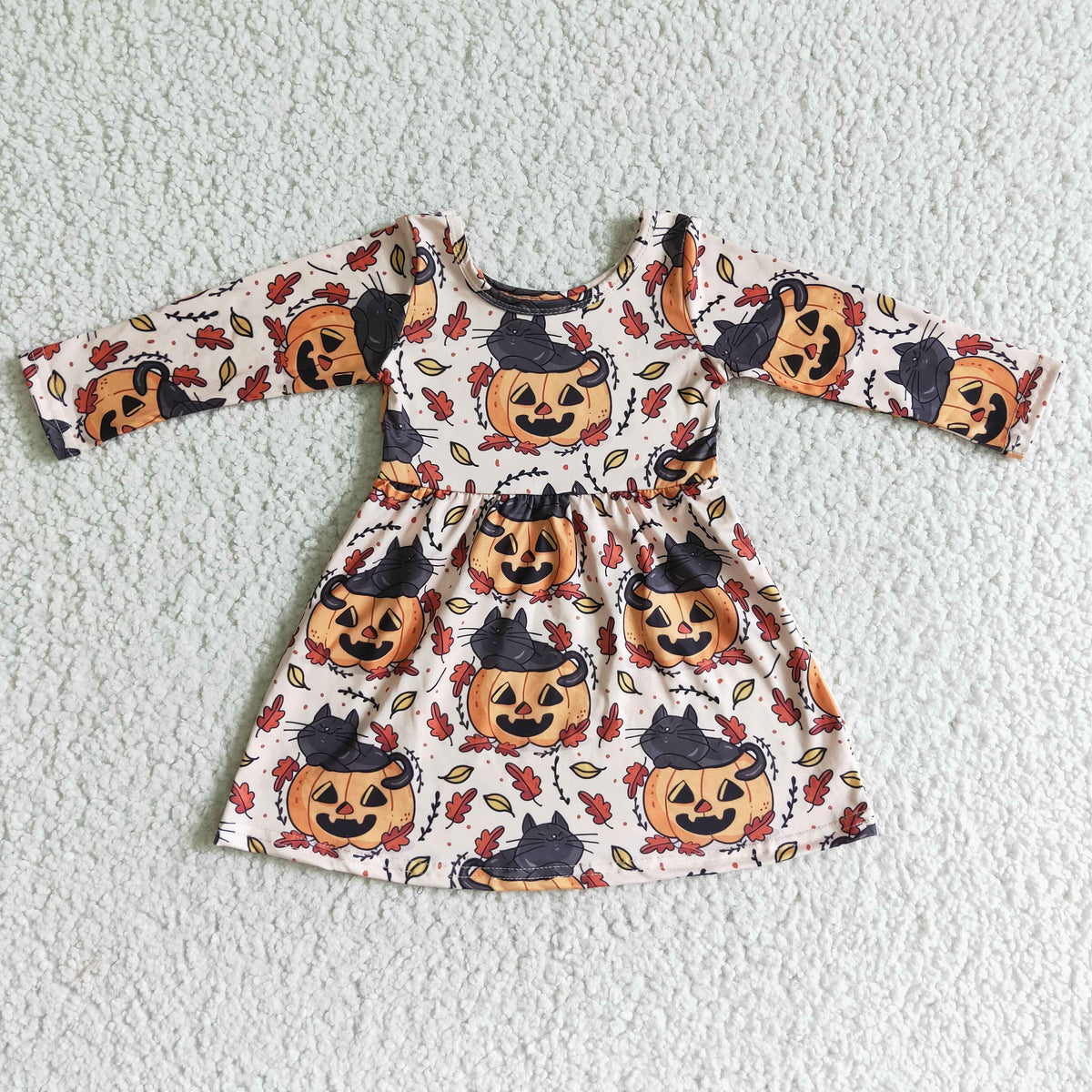 GLD0065 Halloween Pumpkin Girls Dress