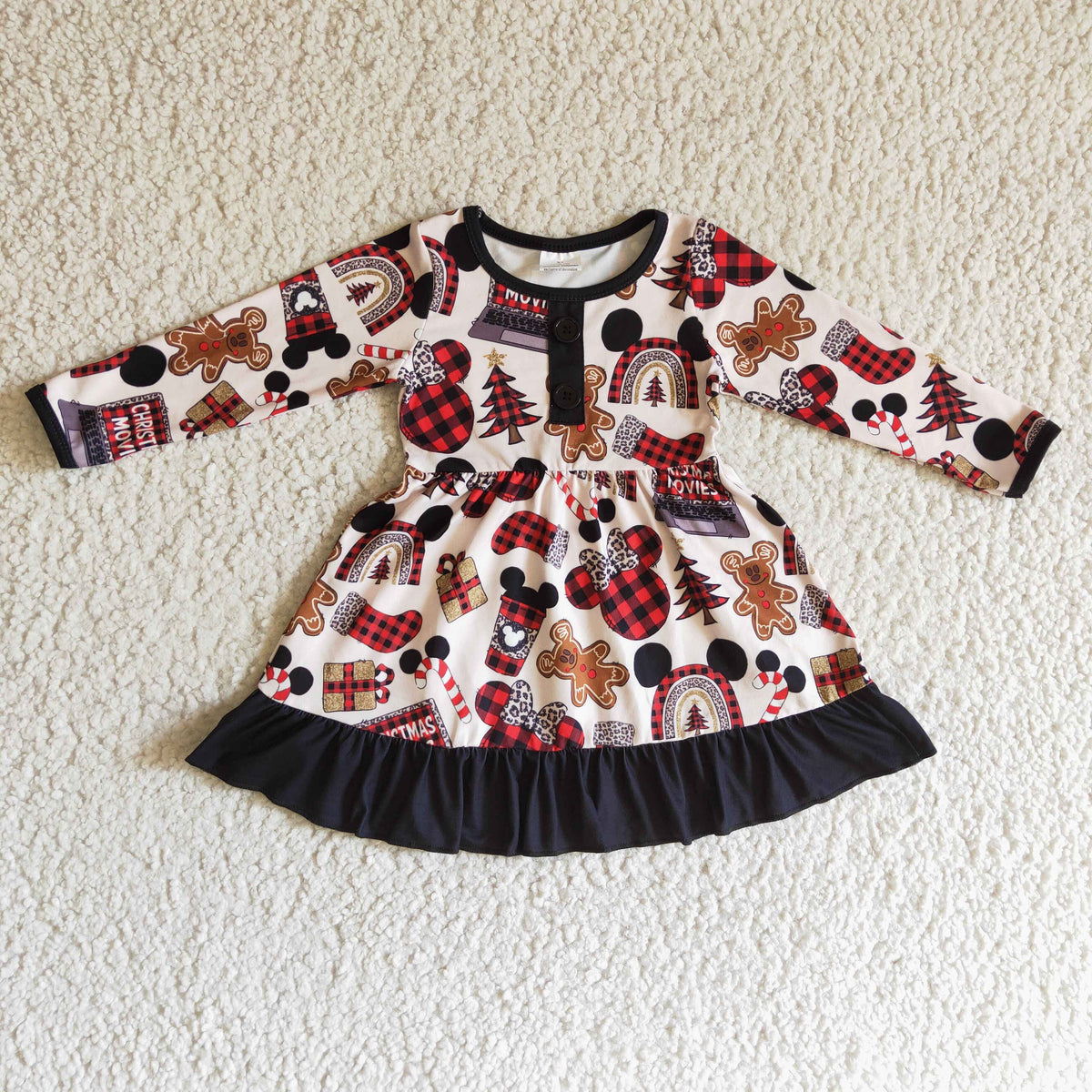 GLD0124 Christmas Cartoon Girls Cool Dress