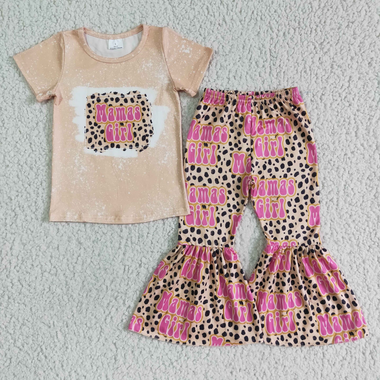 GSPO0078 Mamas Girl Leopard Print Baby Girls Outfits