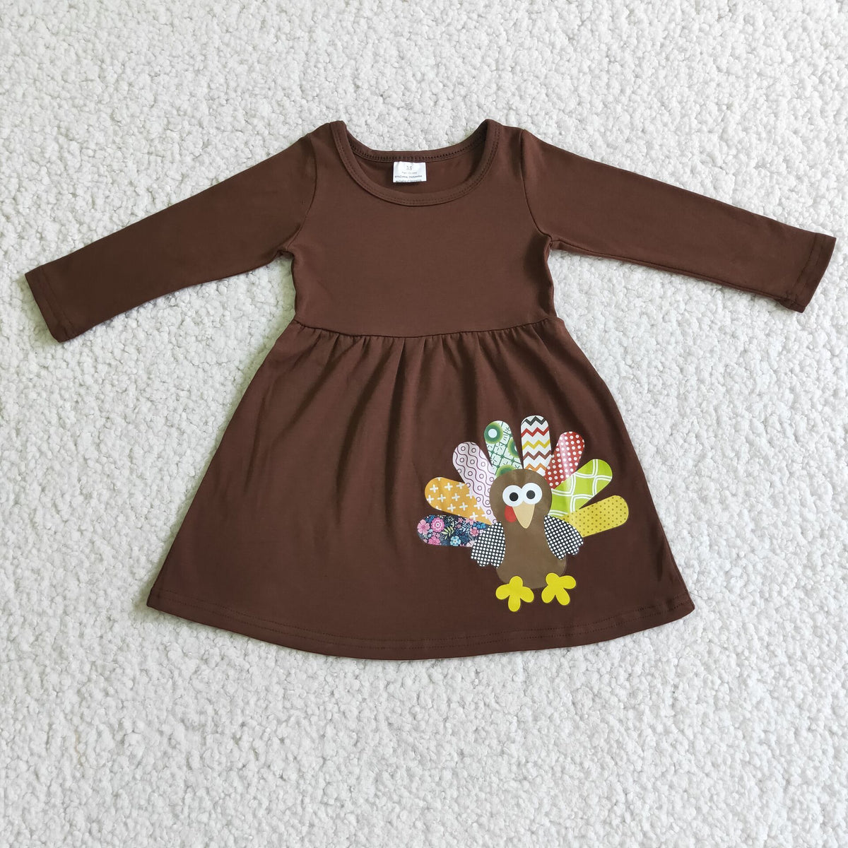 Thanksgiving Turkey Long Sleeve Girls Dress