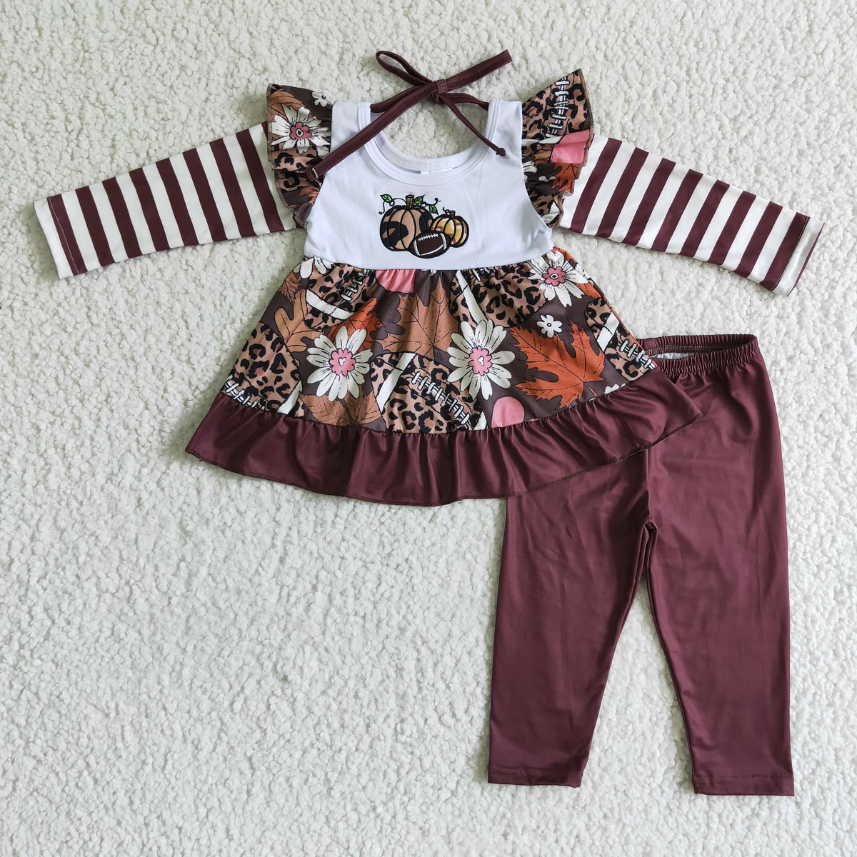 GLP0117 Embroidery Fall Pumpkin Girls Outfits