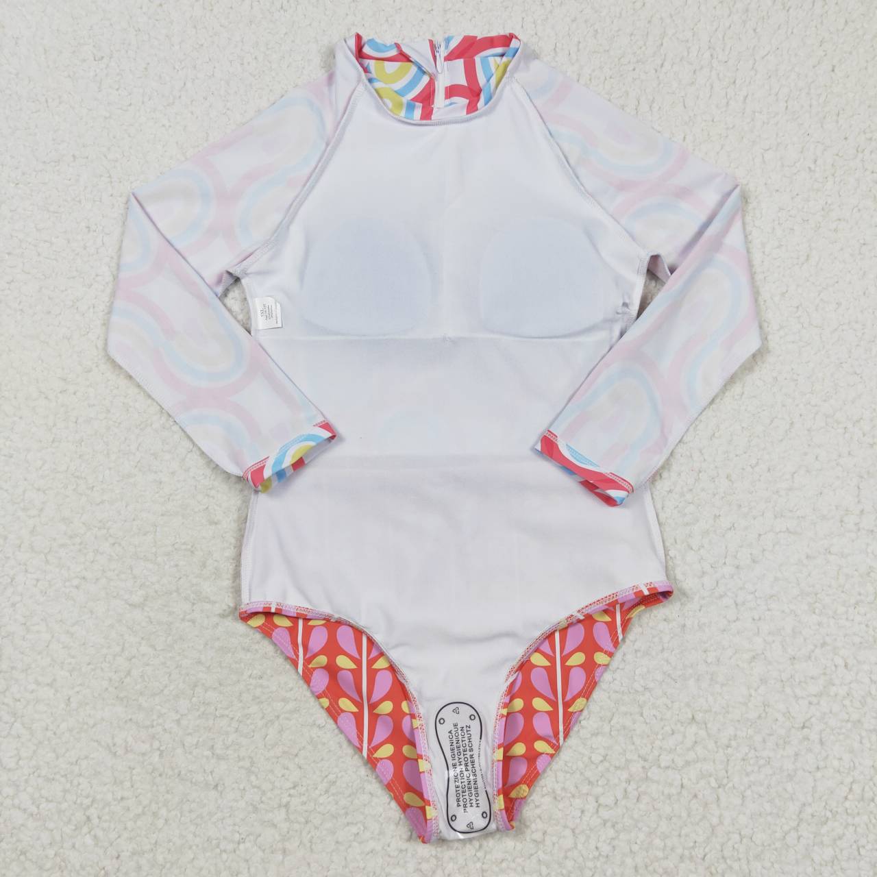 S0116 Rainbow Long Sleeve Kids Bathing Suits Swimsuits