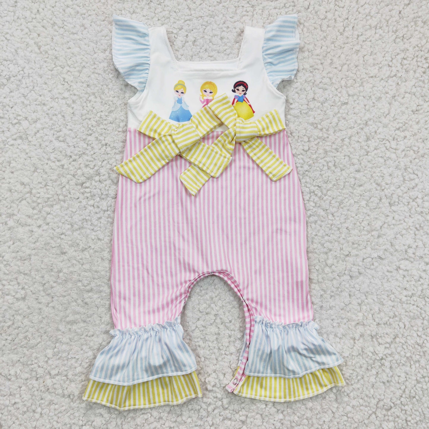 SR0139 Princess Flutter Sleeve Baby Girls Romper