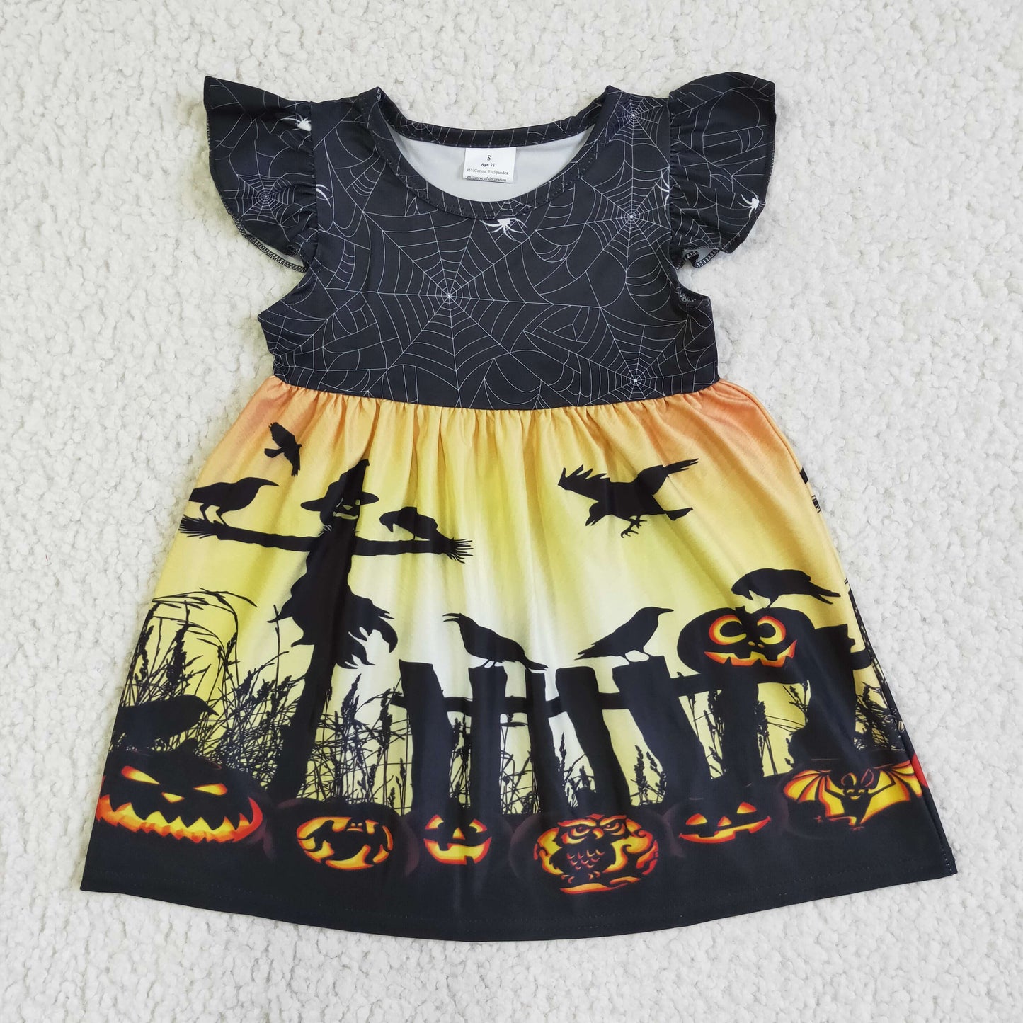 GSD0118 Halloween Flutter Sleeve Girls Dress