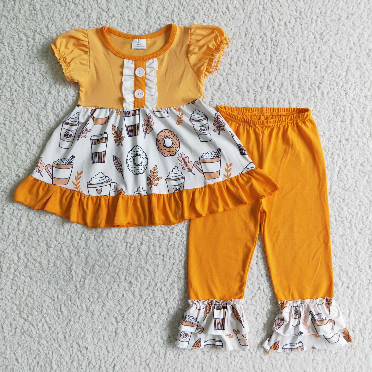 GSPO0123 Fall Orange Coffee Kids Outfits