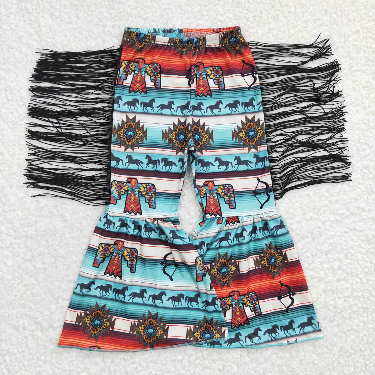 P0081 Western Fashion Aztec Tassels Baby Girls Pants