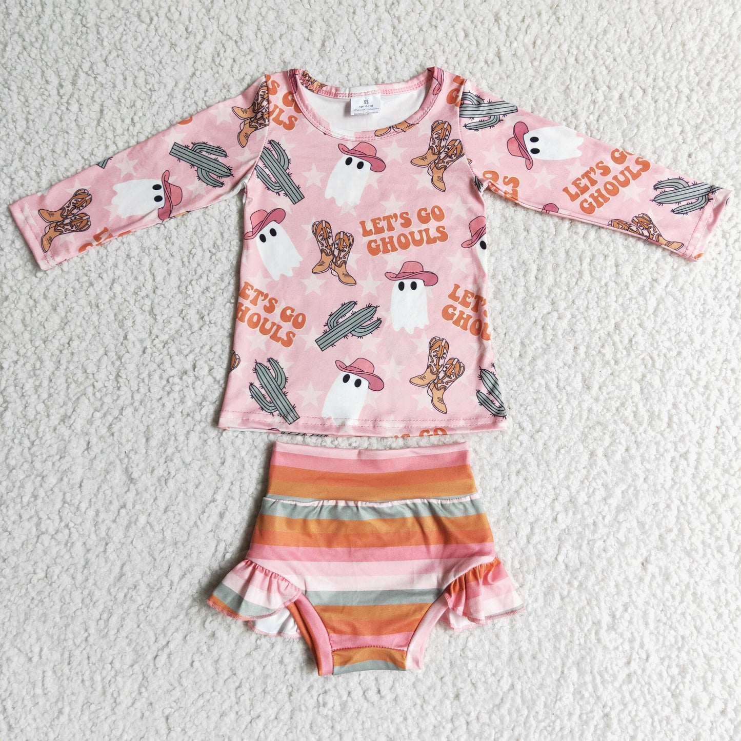 GBO0053 Halloween Baby Kids Let's Go Western Bummies Set