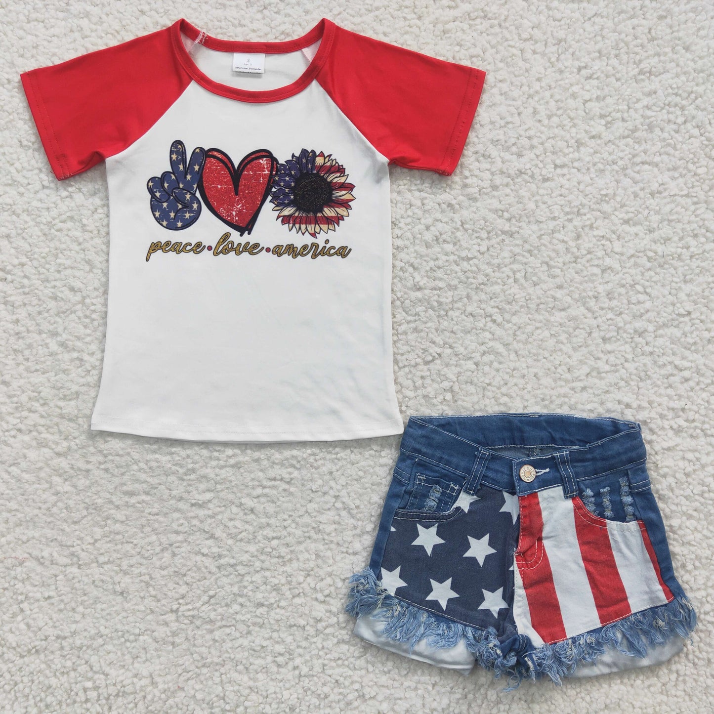 GSSO0268 4th Of July Baby Girls Denim Shorts Jeans