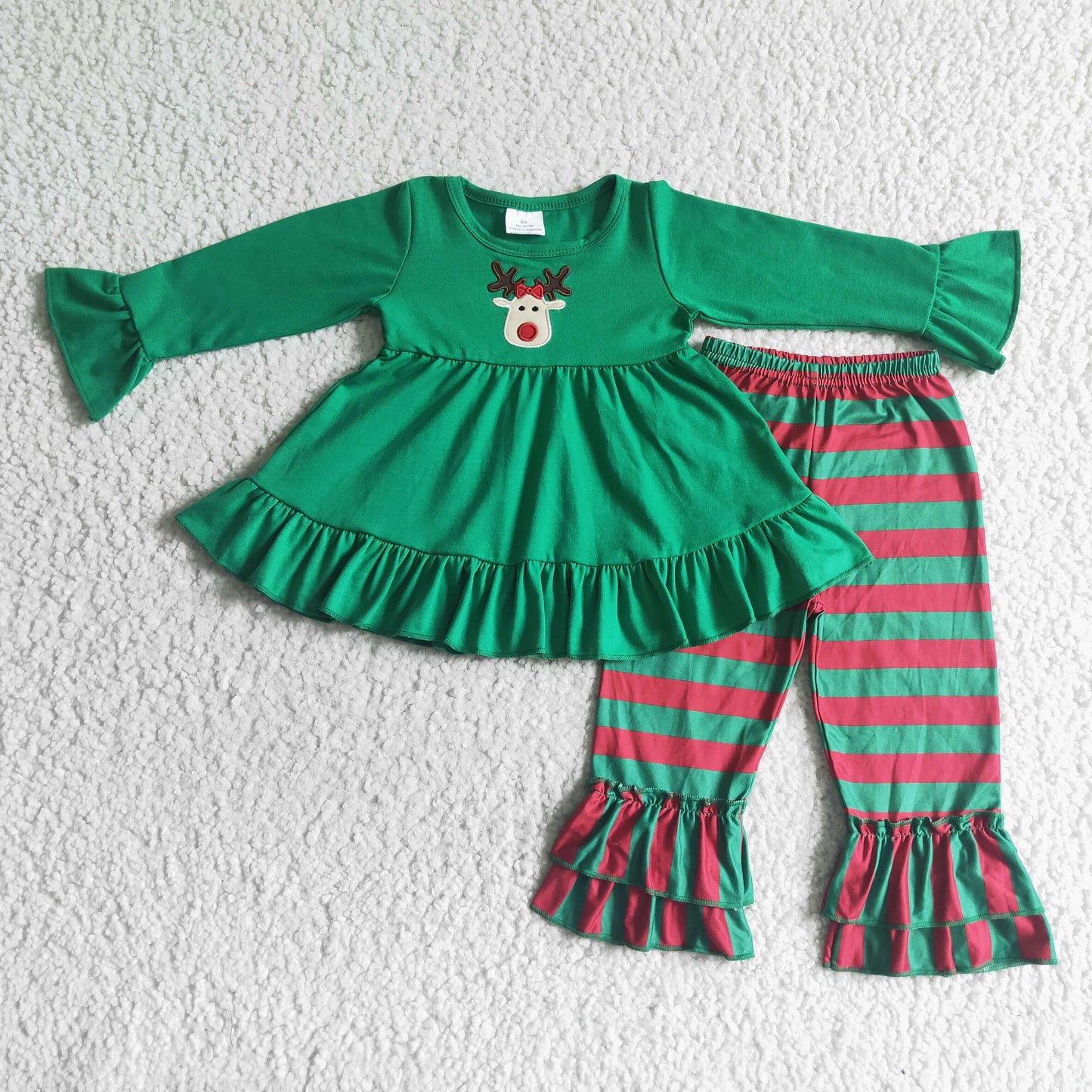 GLP0046 Embroidery Deer Christmas Girls Outfits