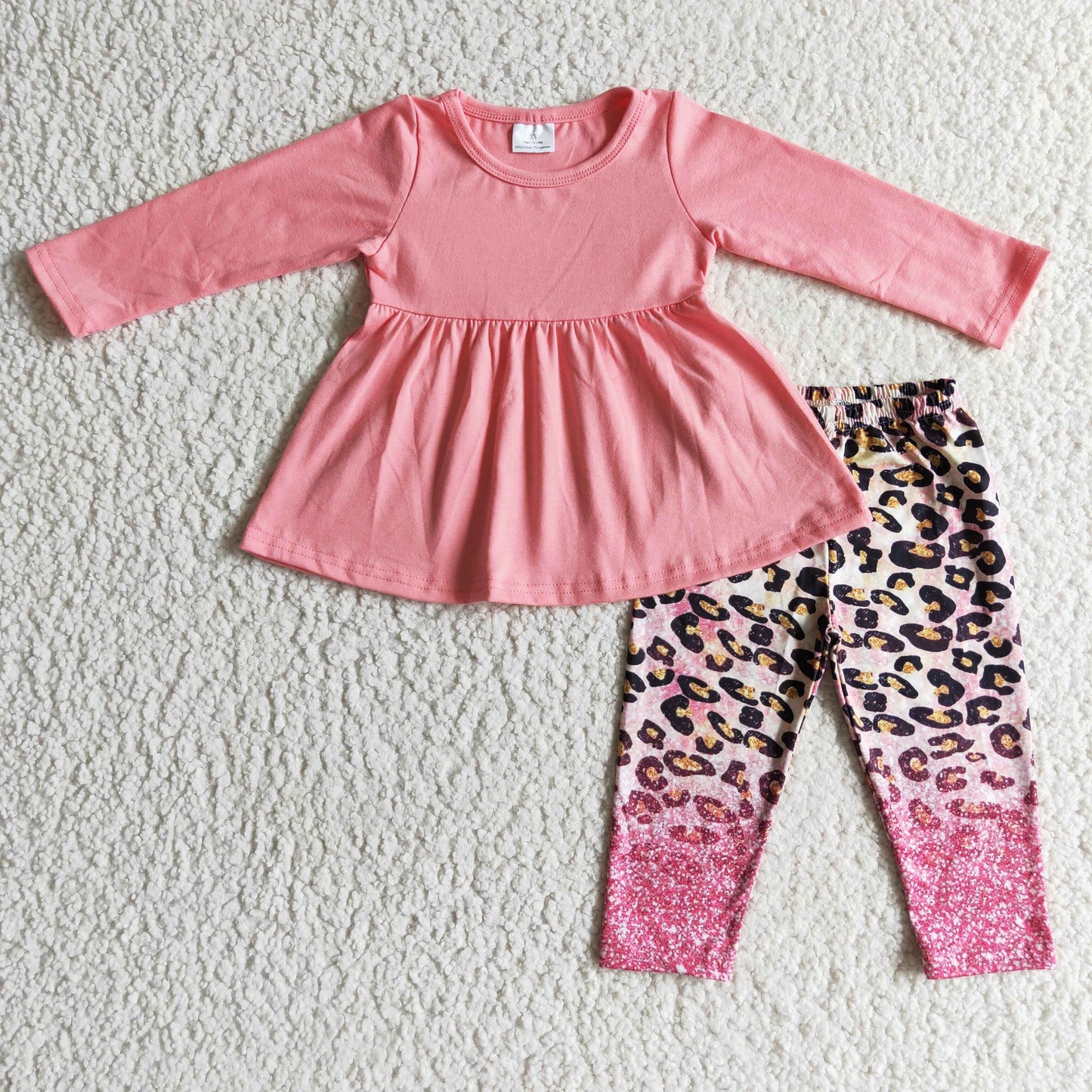 GLP0108 Pink Tunic Leopard Print Legging Outfits