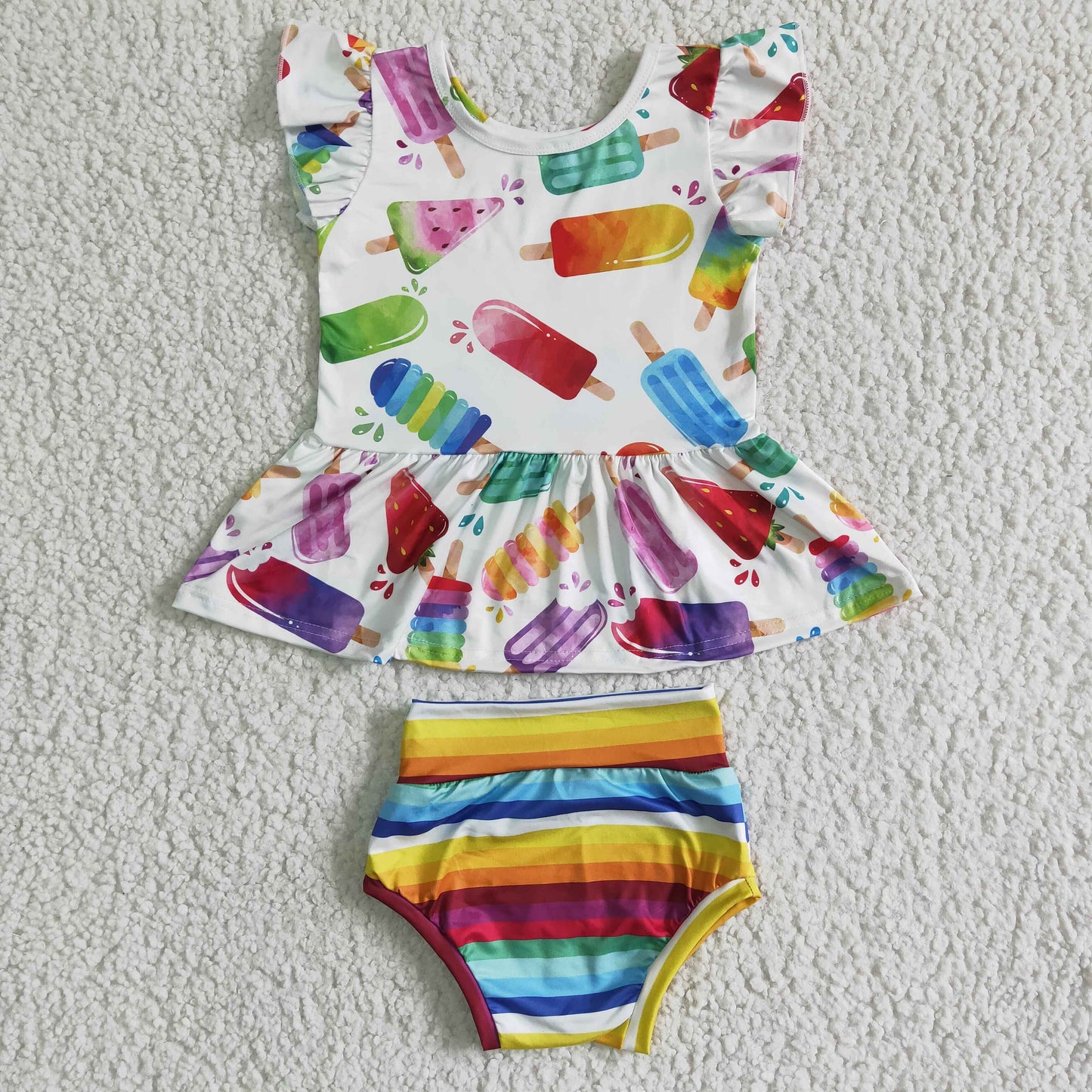GBO0013 Popsicle Print Colorful Baby Kids Bummies Set