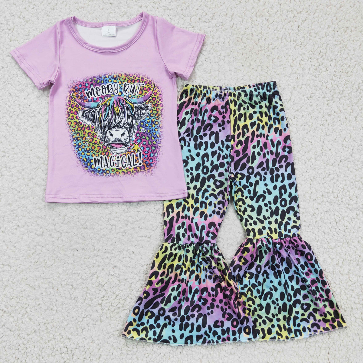 GSPO0240 Purple Moody But Magical Colorful Leopard Girls Outfits