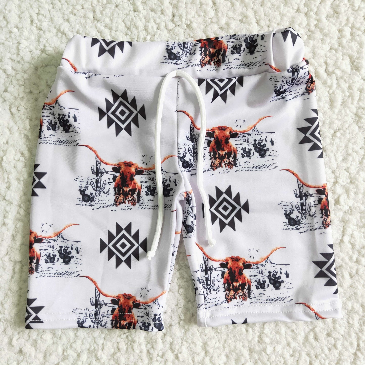 SS0021 Cow Aztec Print Swimming Trunks
