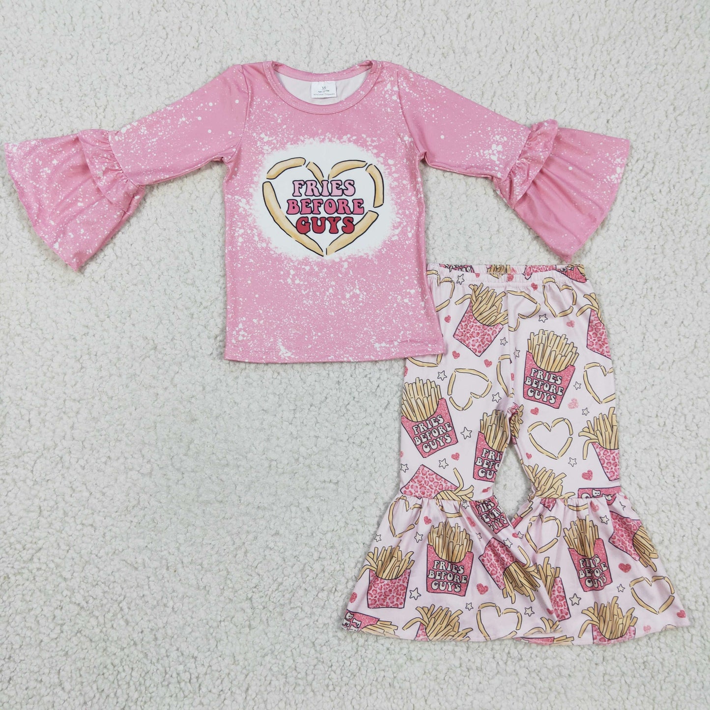 GLP0354 Pink Fries Valentine Baby Girls Outfits
