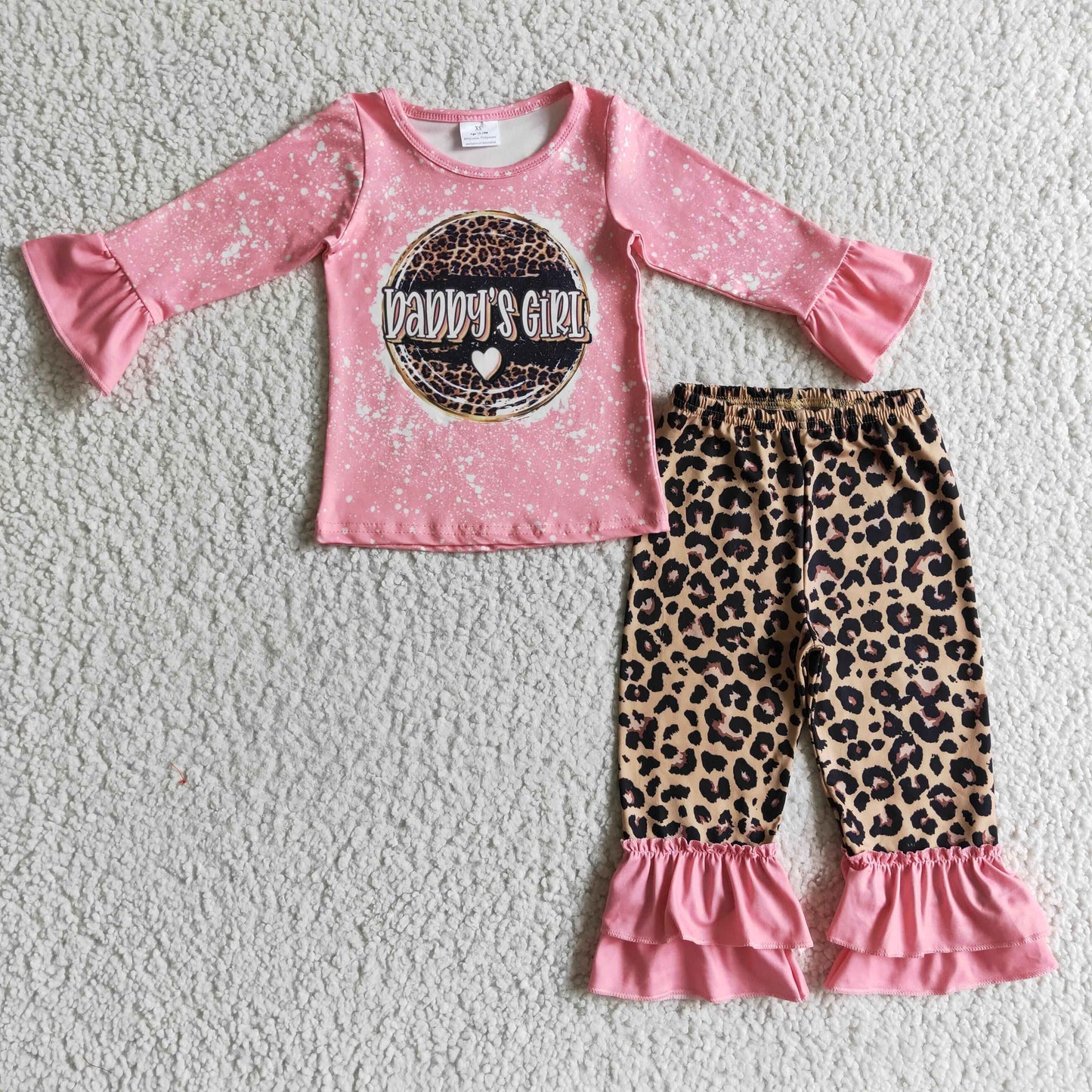 GLP0328 Daddy's Girls Pink Leopard Print Kids Outfits