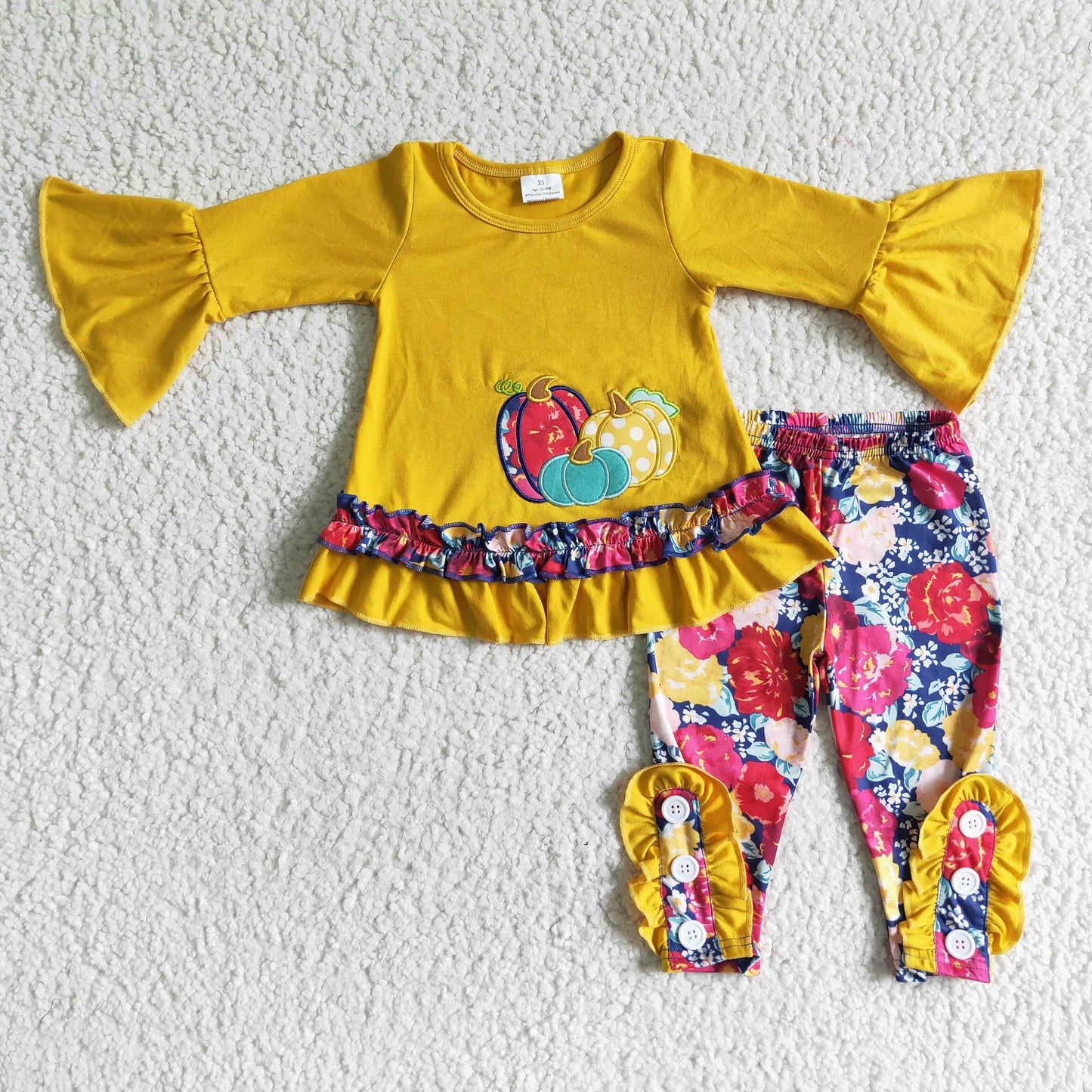 GLP0006 Embroidery Pumpkin Fall Girls Outfits