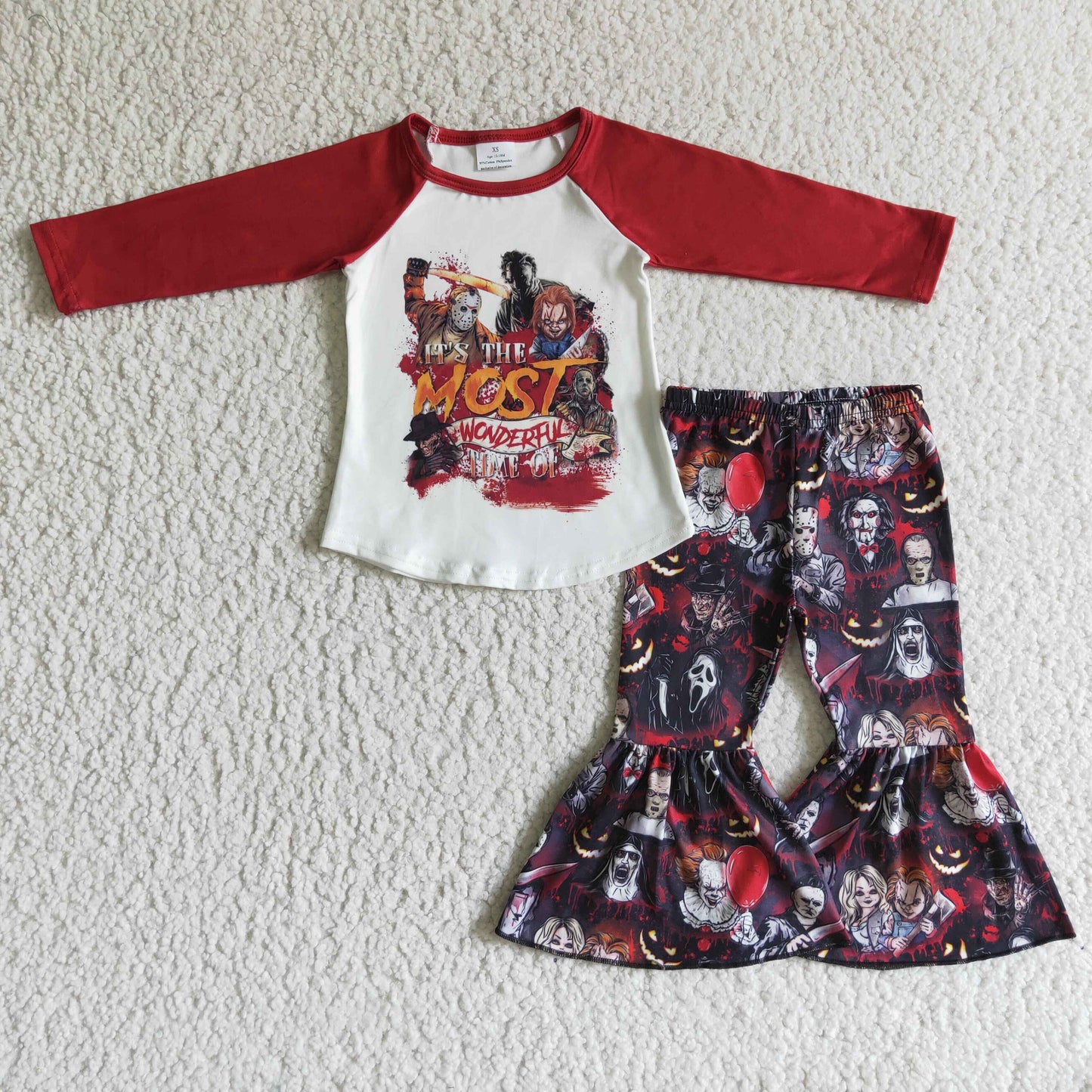 GLP0118 Halloween Red Sleeve Cartoon Girls Outfits
