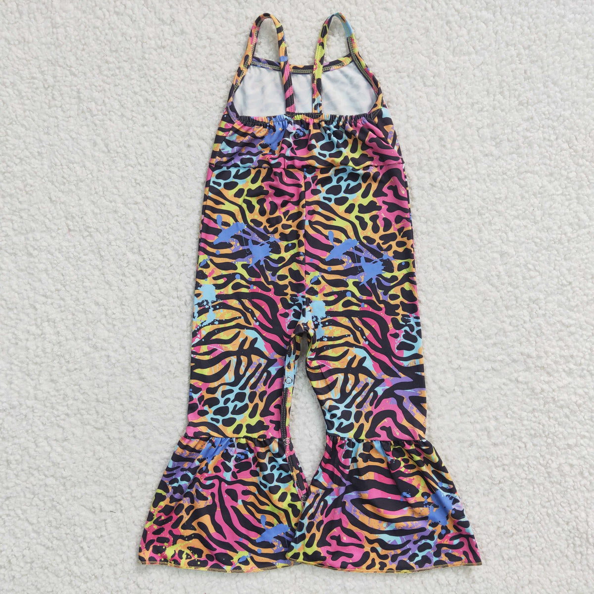 SR0232 Colorful Tiger Print Baby Girls Jumpsuits