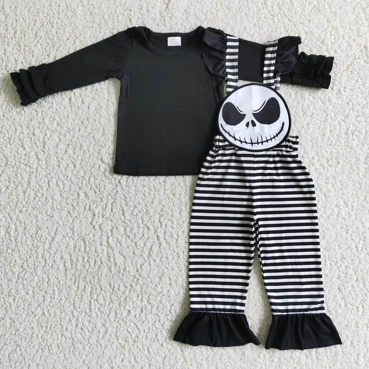 GLP0311 Halloween Black Cotton 2pcs Cartoon Suspender Set