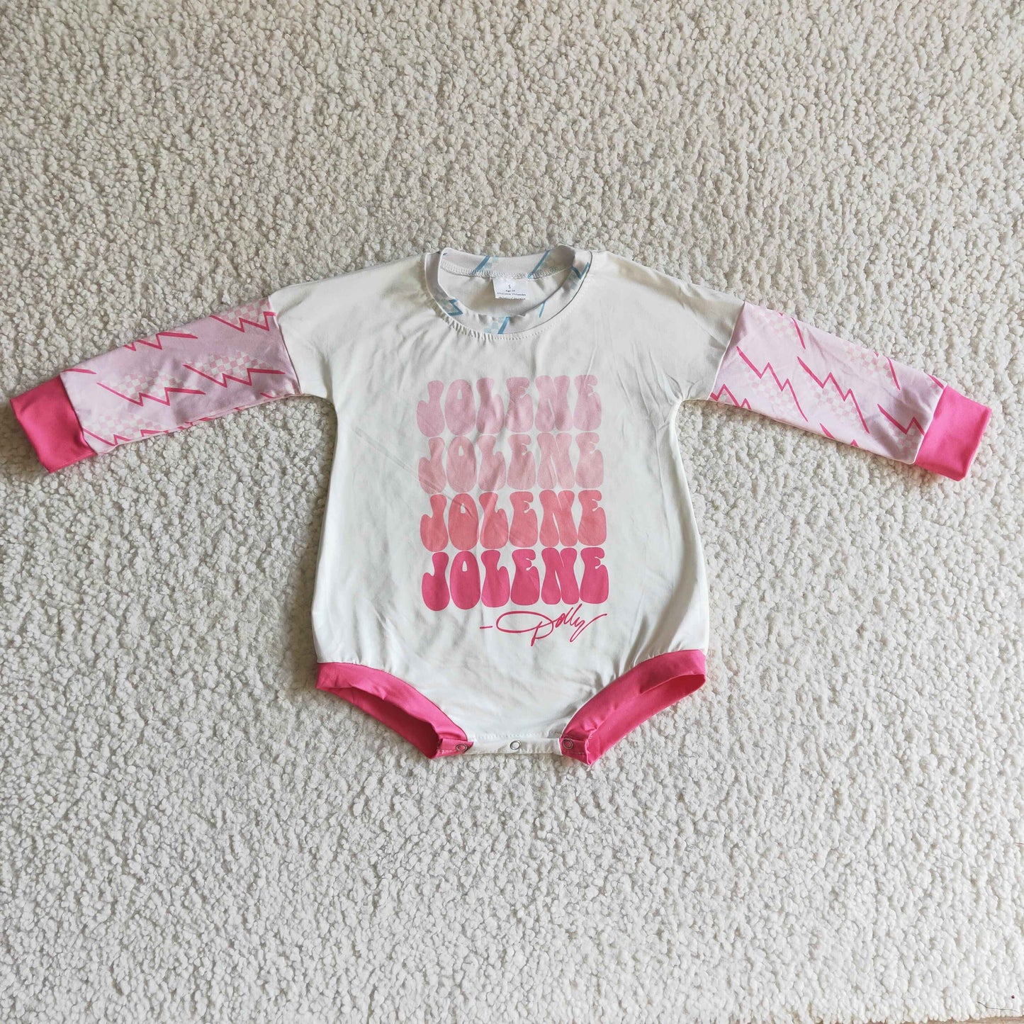 LR0148 Pink Cool Flash Jolene long sleeve pink girls Romper