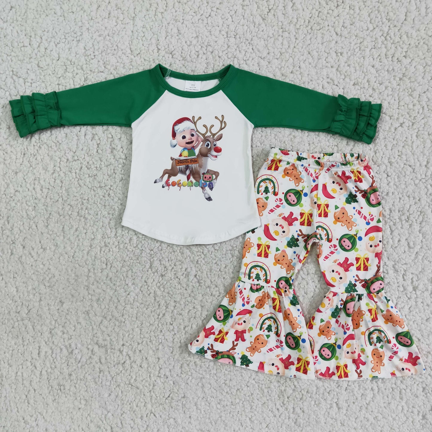 Christmas Watermelon Cartoon Baby Girls Set