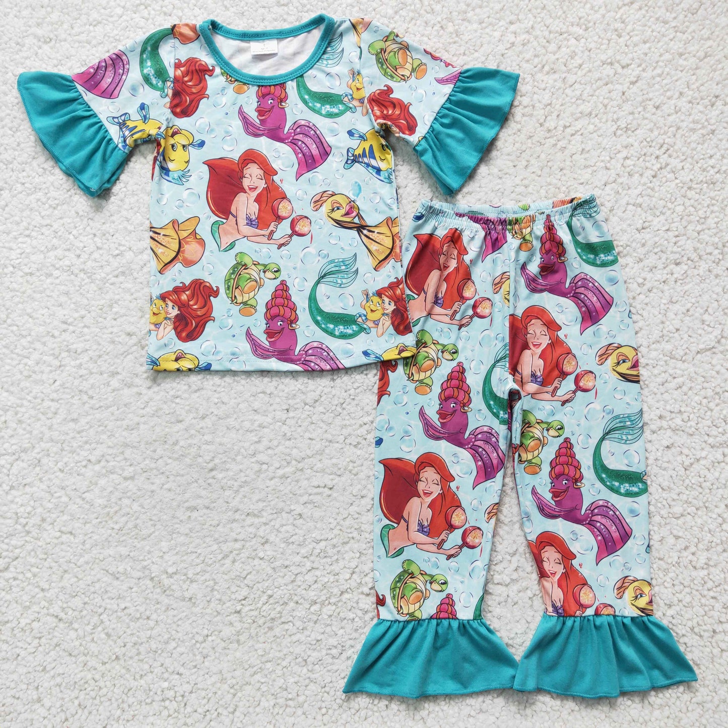 GSPO0315 Cartoon Kids Mermaid Baby Girls Pajamas