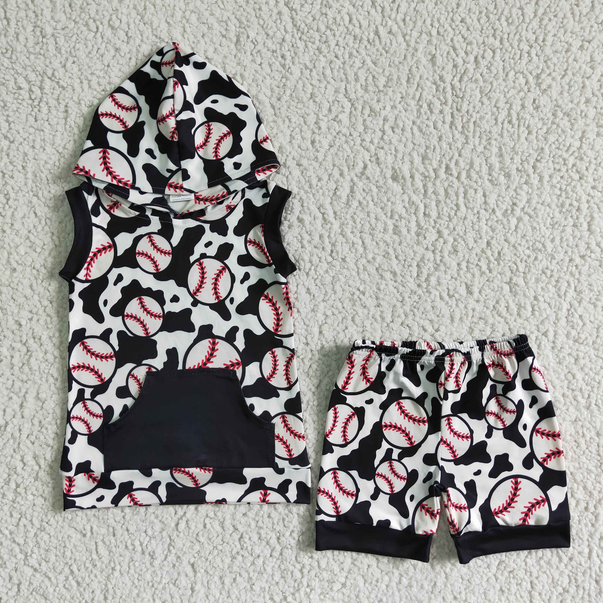 BSSO0065 Baseball Boys Summer Hoodie Set