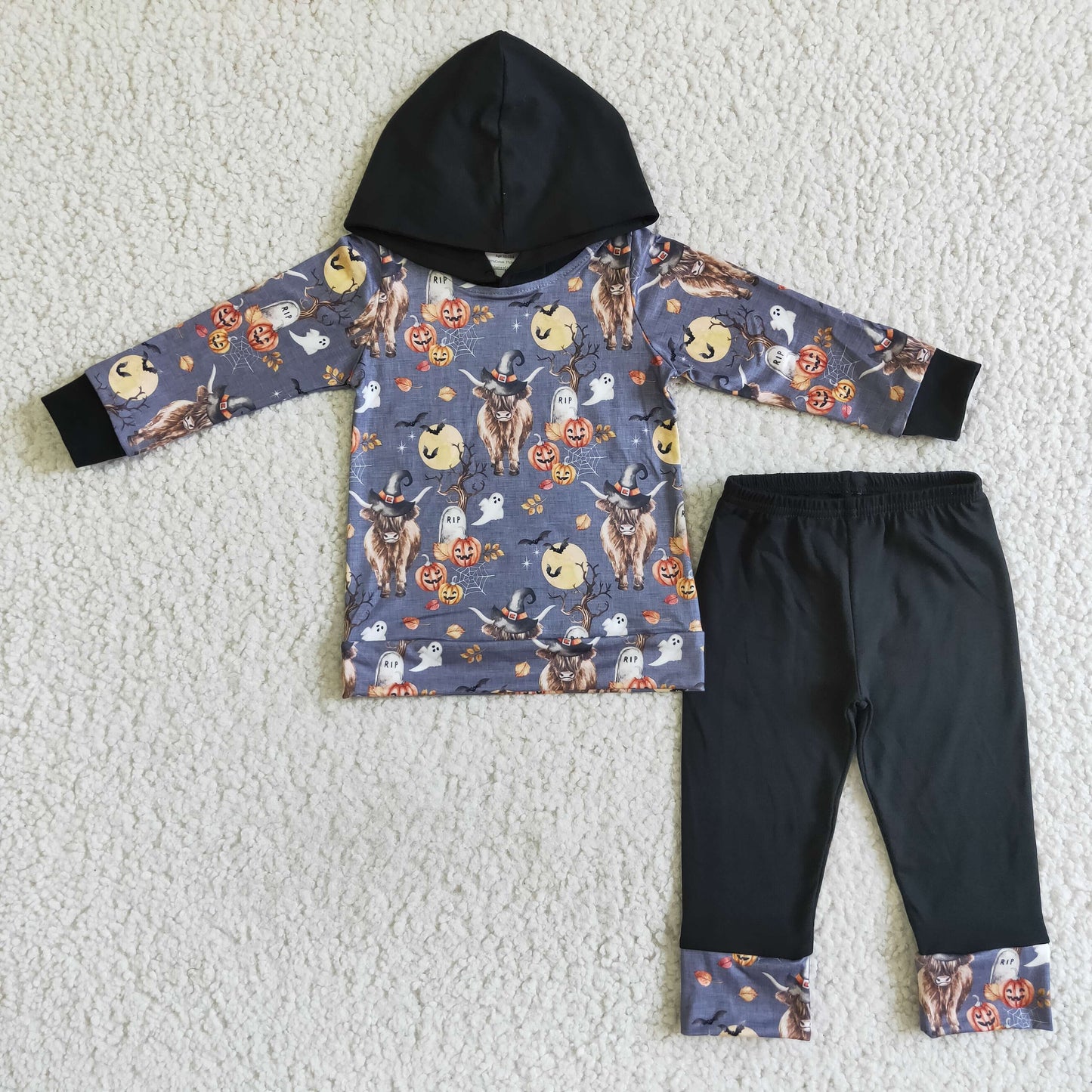 BLP0040 Western Halloween Kids Hoodie Set
