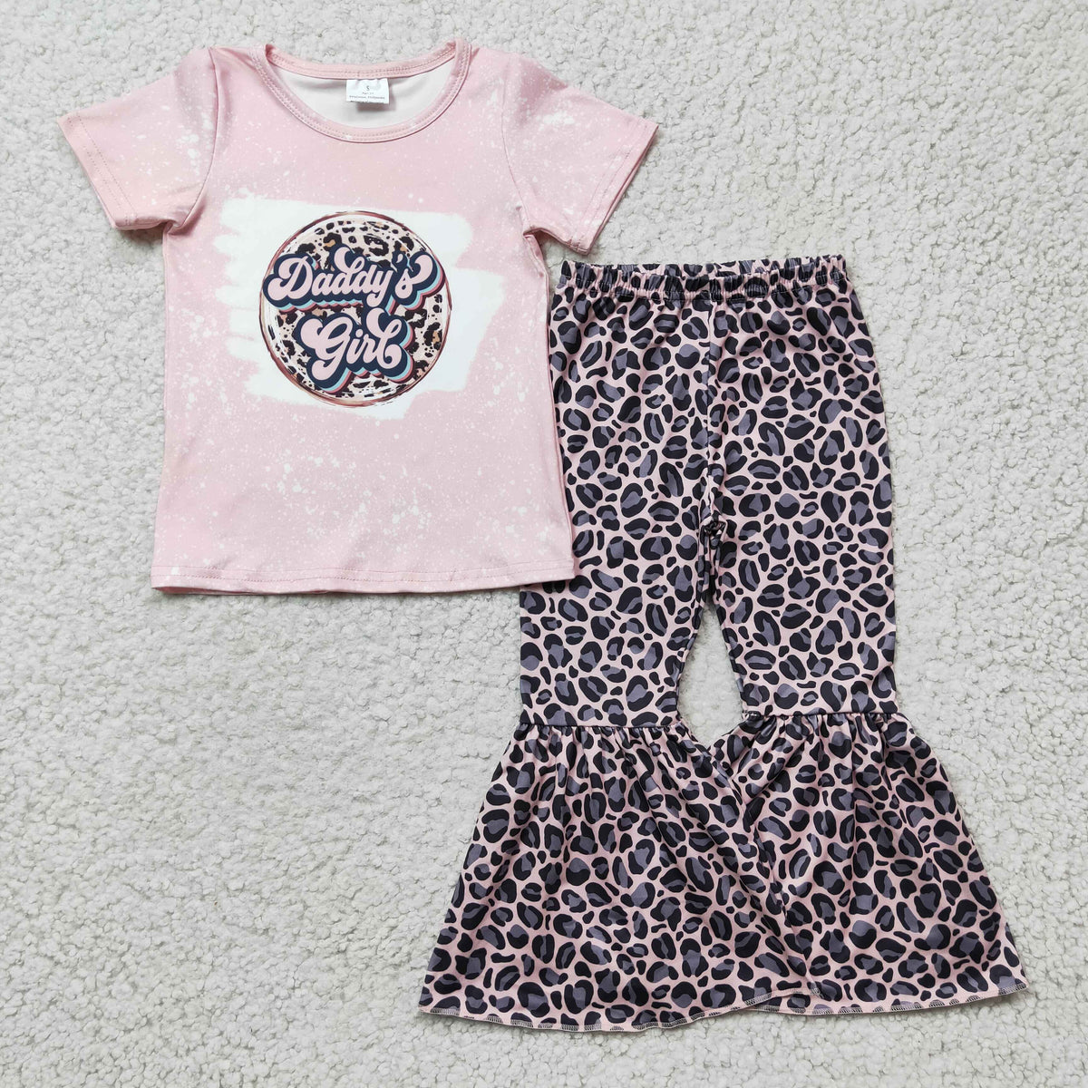 GSPO0219 Daddy's Girls Leopard Print Pink Outfits