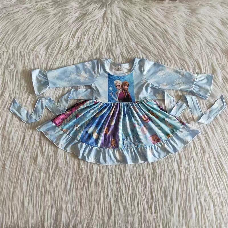 Casual Cartoon Long Sleeve Princess Twirl Dress