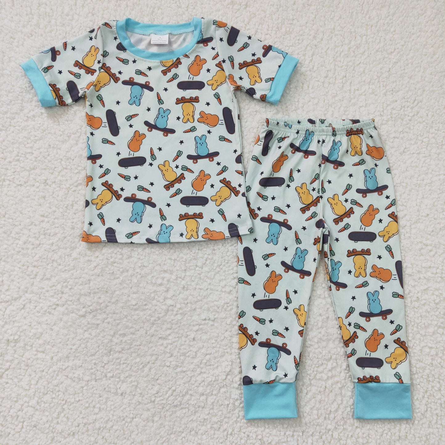 BSPO0077 Easter Bunny Cute Blue Boys Pajamas
