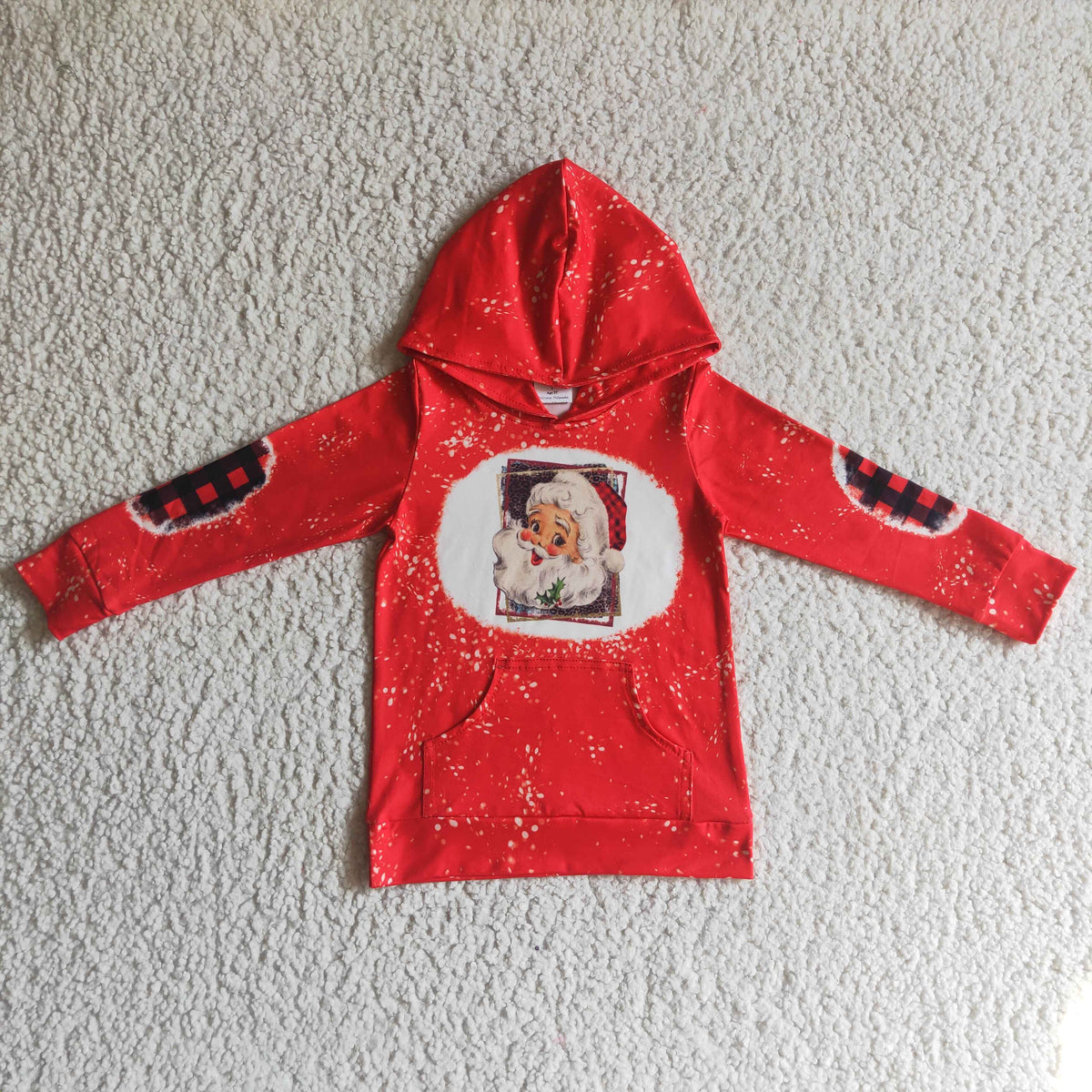 GT0052 Red Christmas Santa Kids Hoodie Girls Top