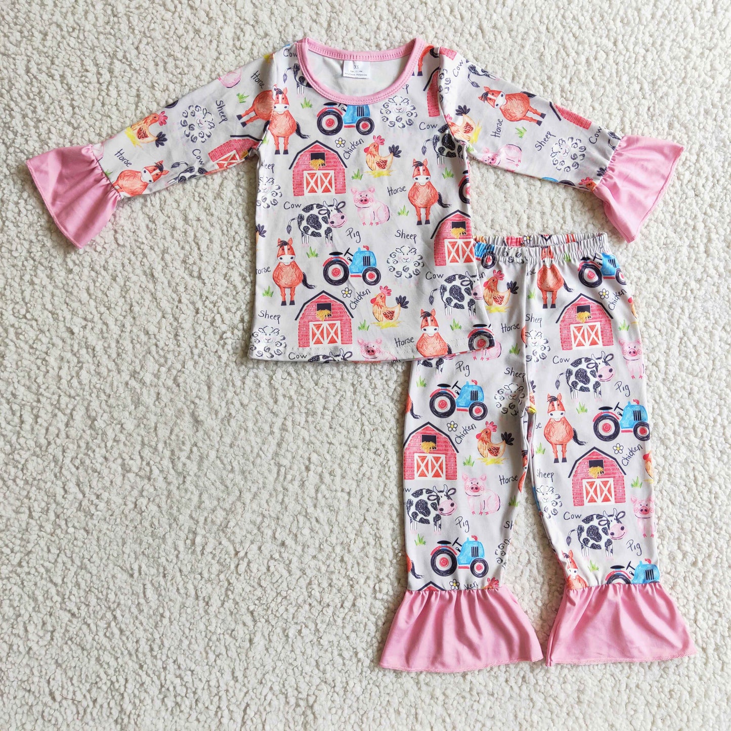 GLP0342 Farm Pink Girls Pajamas