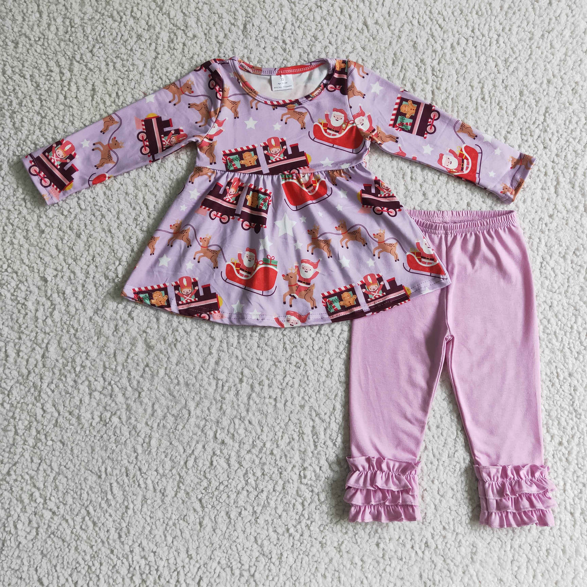 GLP0098 Christmas Santa Purple Gift Girls Outfits